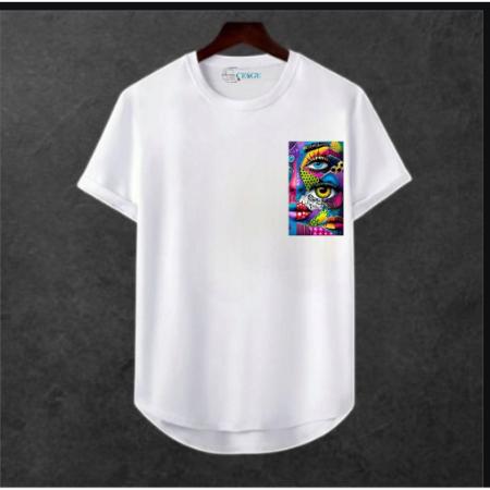 Erkek Ön Baskili T-shirt Plus Model